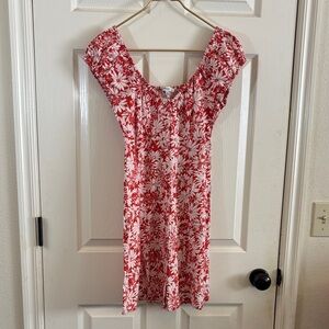 Madewell Red and White Floral Dress